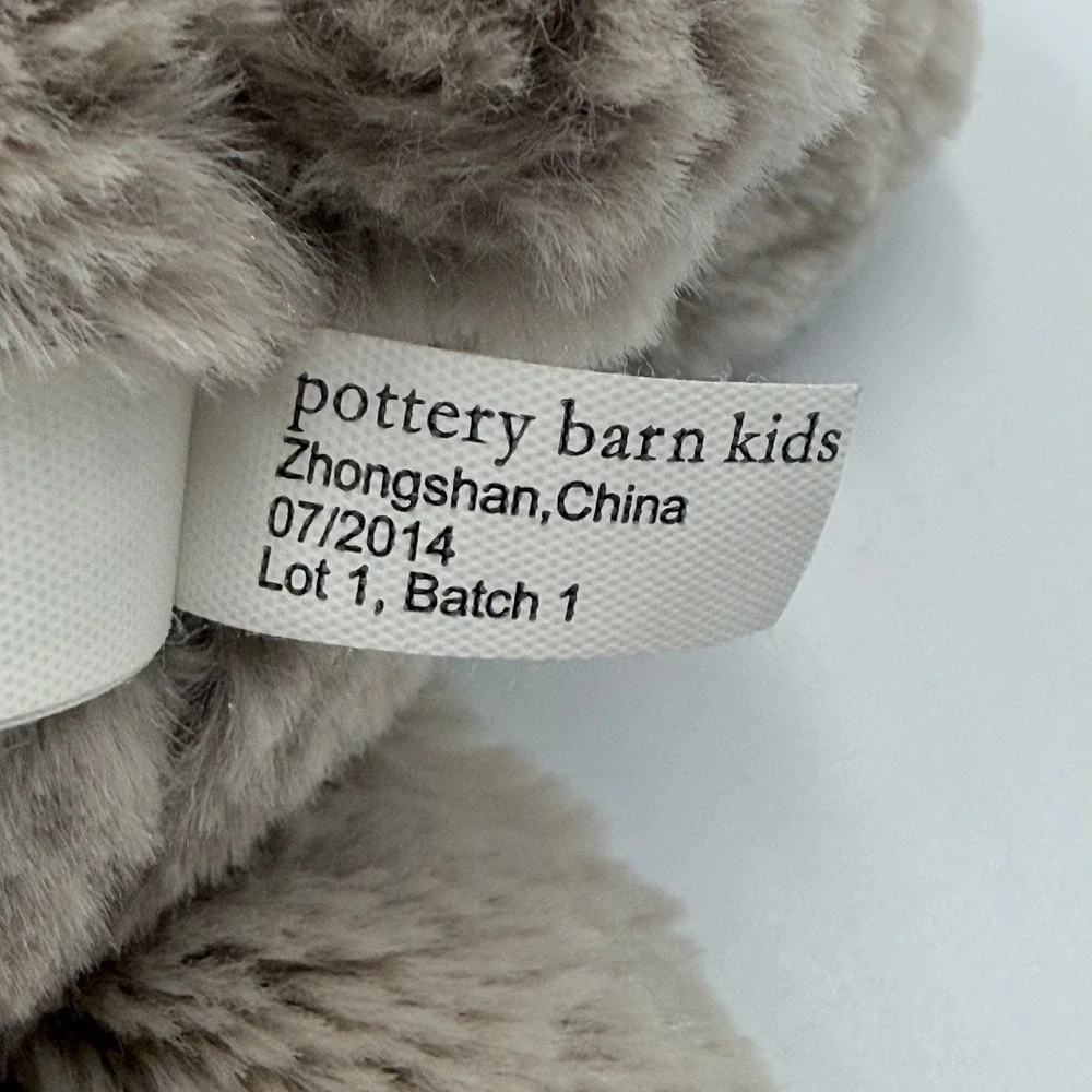 PBK Pottery Barn Kids Plush Bunny Rabbit Taupe Pink Stuffed Animal 10 in 2014